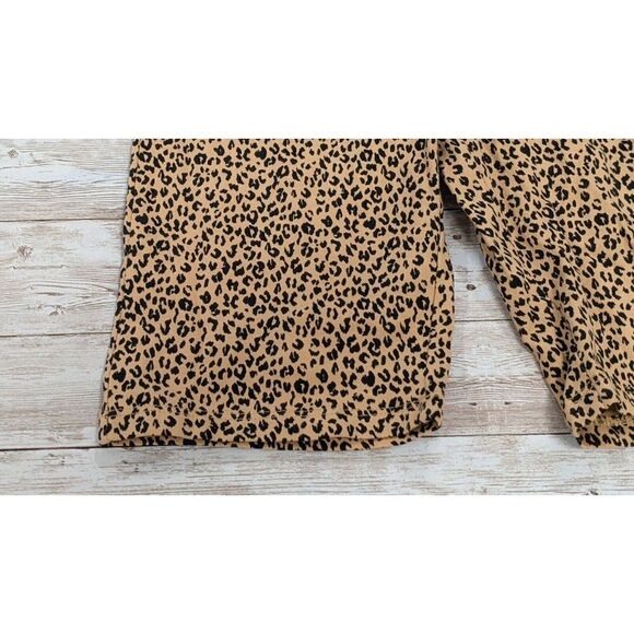 BP. Womens Size XXS Tan Animal Print Stretch Pull On Activewear Biker Shorts - Picture 3 of 6